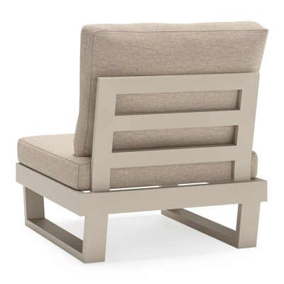 Fauteuil de jardin Modica en aluminium beige avec coussins en weather+ softtouch rustic