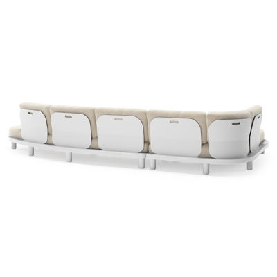 Donato loungehoek in wit aluminium met all weather cosytica Althea Off White kussen