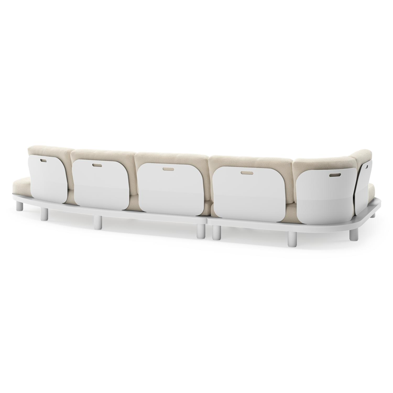 Donato loungehoek in wit aluminium met all weather cosytica Althea Off White kussen