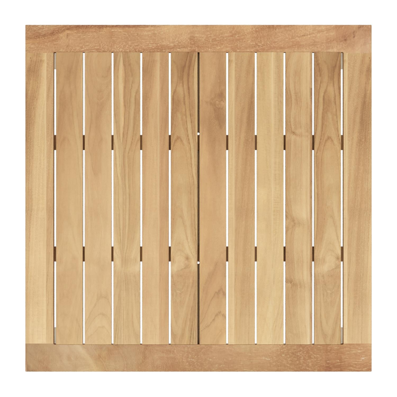 Feltro tuintafel vierkant in beige aluminium en teak Natural Finish - L 92 x B 92 x H 73 cm