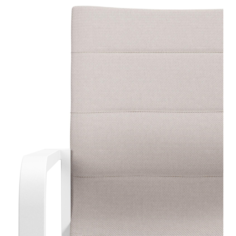 Como stapelbare tuinstoel in wit aluminium en beige luxe textilene