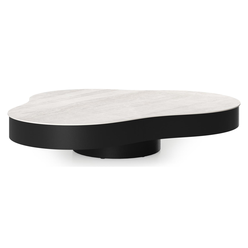 Lomano loungetafel cloud in zwart aluminium en volkeramiek Taj Mahal - L 131 x B 108 x H 25 cm