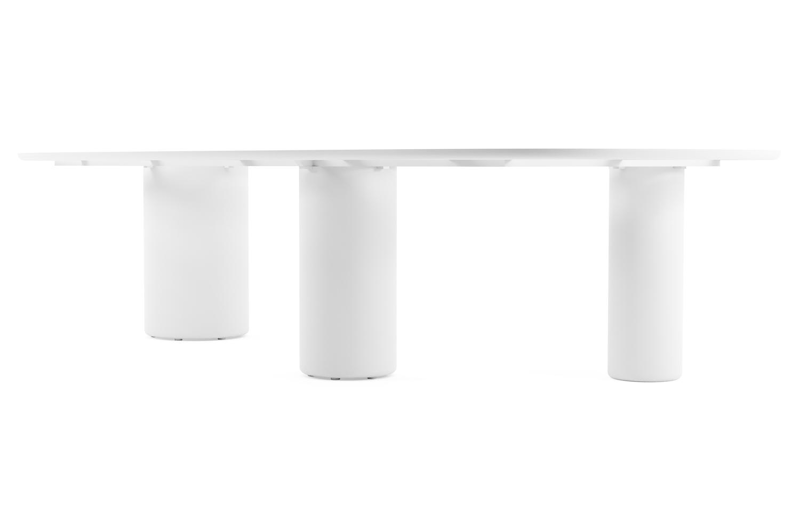 Amico tuintafel bombo xl in wit aluminium en volkeramiek Taj Mahal - L 320 x B 148 x H 73.5 cm