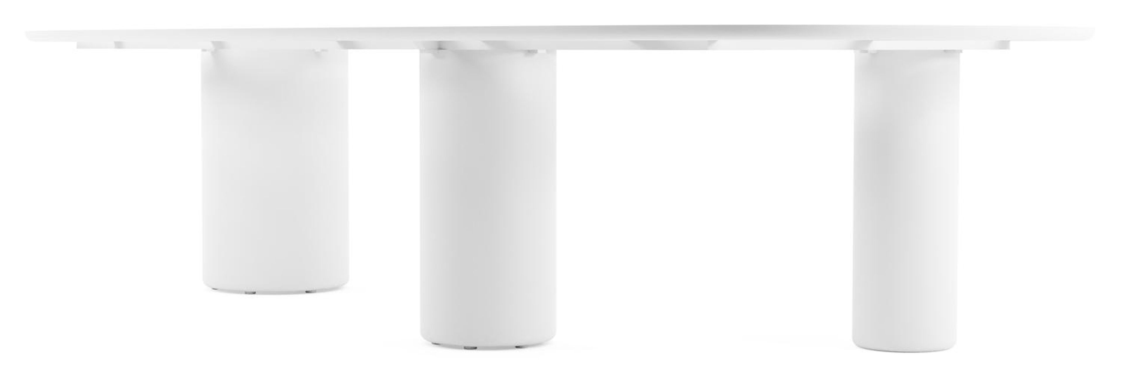 Table de jardin Amico bombo xl en aluminium blanc et céramique pleine Taj Mahal - Lg. 320 x Lrg. 148 x Haut. 73.5 cm