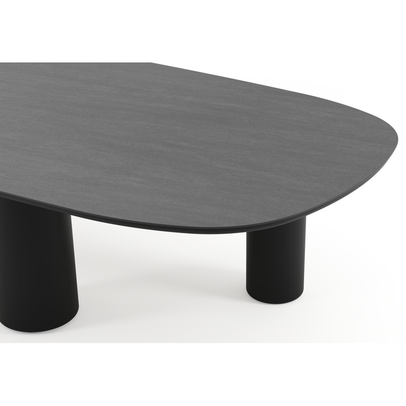 Amico tuintafel bombo xl in zwart aluminium en volkeramiek Basalt Black - L 320 x B 148 x H 73.5 cm