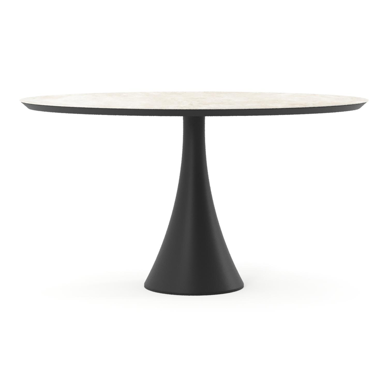 Fano tuintafel ovaal in zwart aluminium en volkeramiek Rapolano - L 140 x B 80 x H 74.5 cm