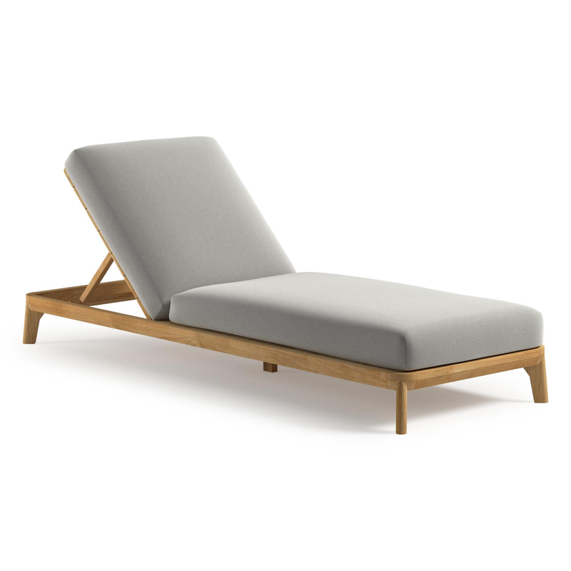 Orso verstelbaar ligbed in teak met lopi ash all weather Sunbrella® luxe kussen
