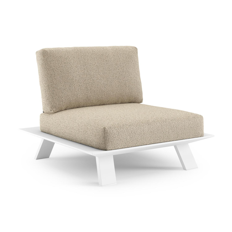 Cesano loungestoel in wit aluminium met bora forest all weather Cosytica kussen