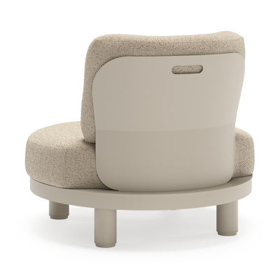 Donato loungestoel in beige aluminium met all weather cosytica Bora Forest kussen
