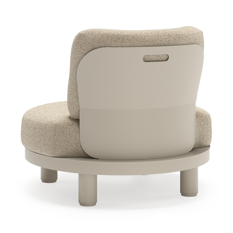 Donato loungestoel in beige aluminium met all weather cosytica Bora Forest kussen