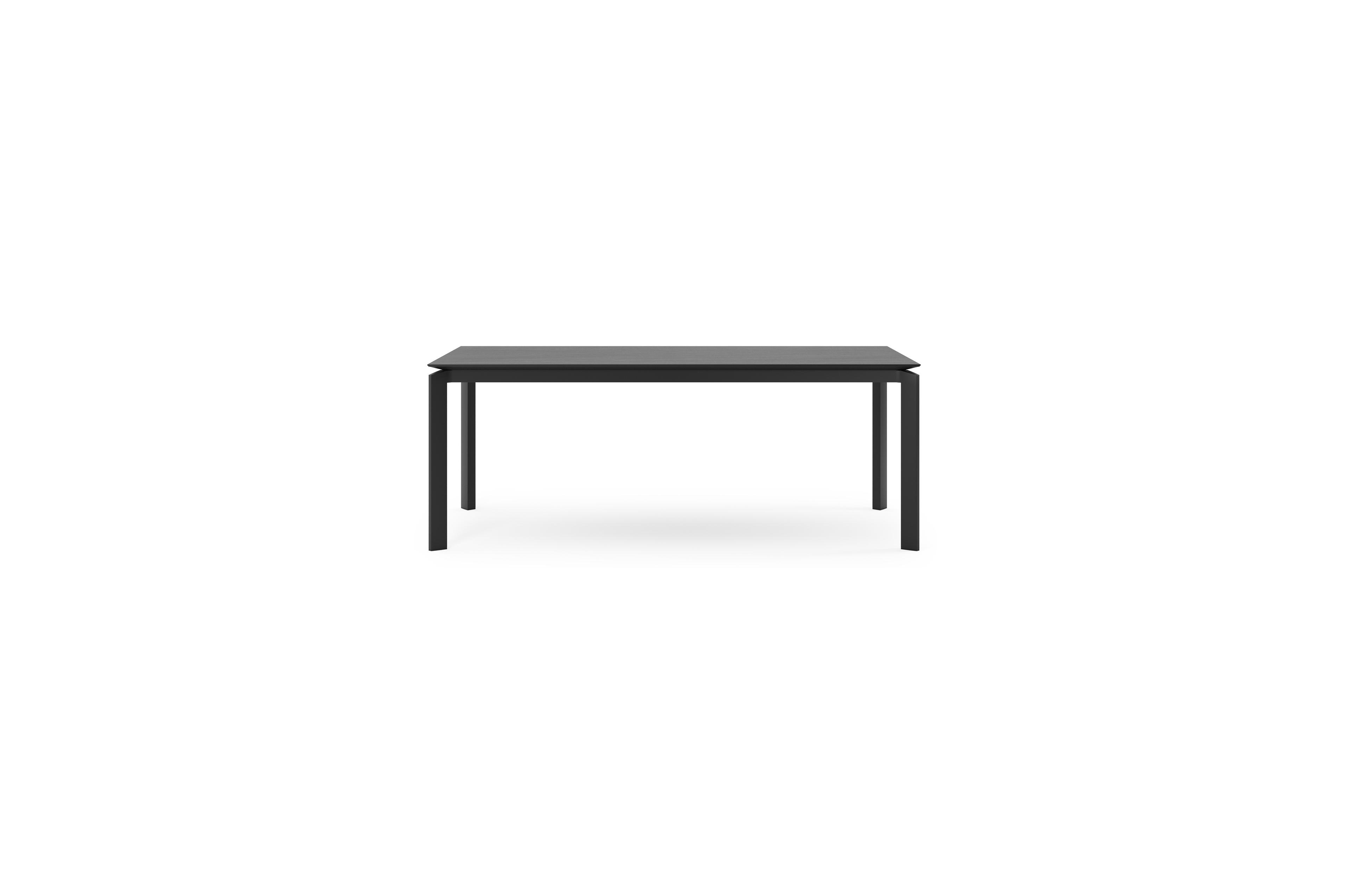 Cirello tuintafel in zwart aluminium en volkeramiek basalt black - L 200 x B 100 x H 75 cm