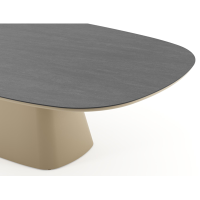 Amico tuintafel bombo xl in beige aluminium en volkeramiek Basalt Black - L 270 x B 148 x H 73.5 cm