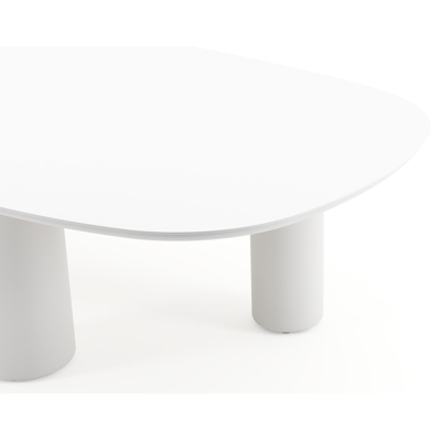 Amico tuintafel bombo xl in wit aluminium en volkeramiek Arctic White - L 270 x B 148 x H 73.5 cm