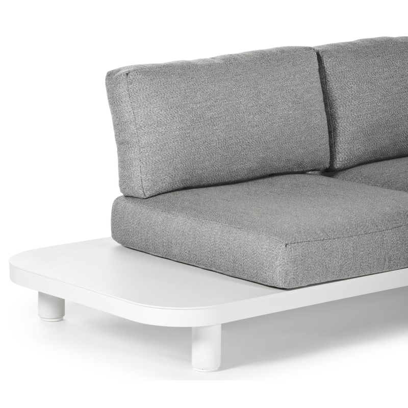 Donato loungehoek in wit aluminium met lopi snow all weather sunbrella® luxe kussens