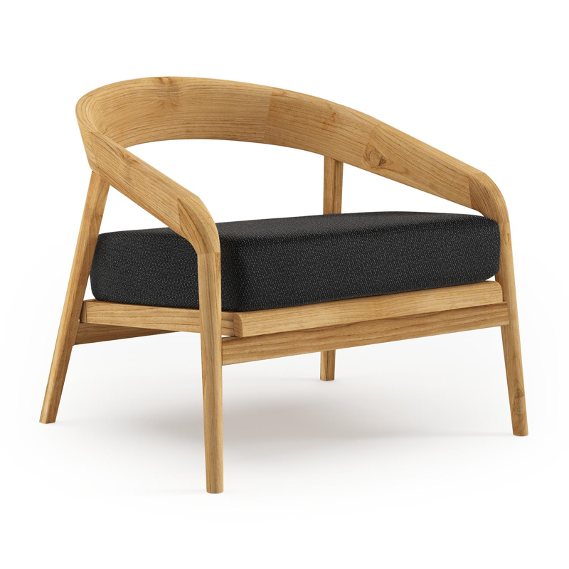 Lacrima loungestoel in teak met lopi baribal all weather Sunbrella® luxe kussen