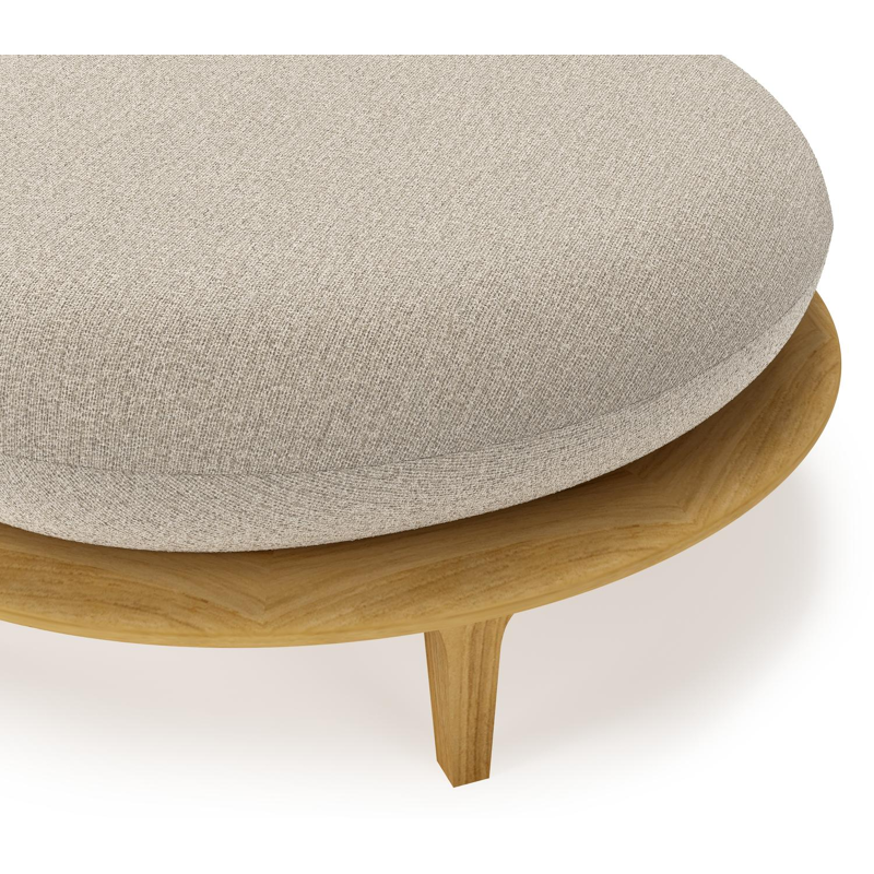 Bomero poef in teak met catania sand all weather cosytica kussen