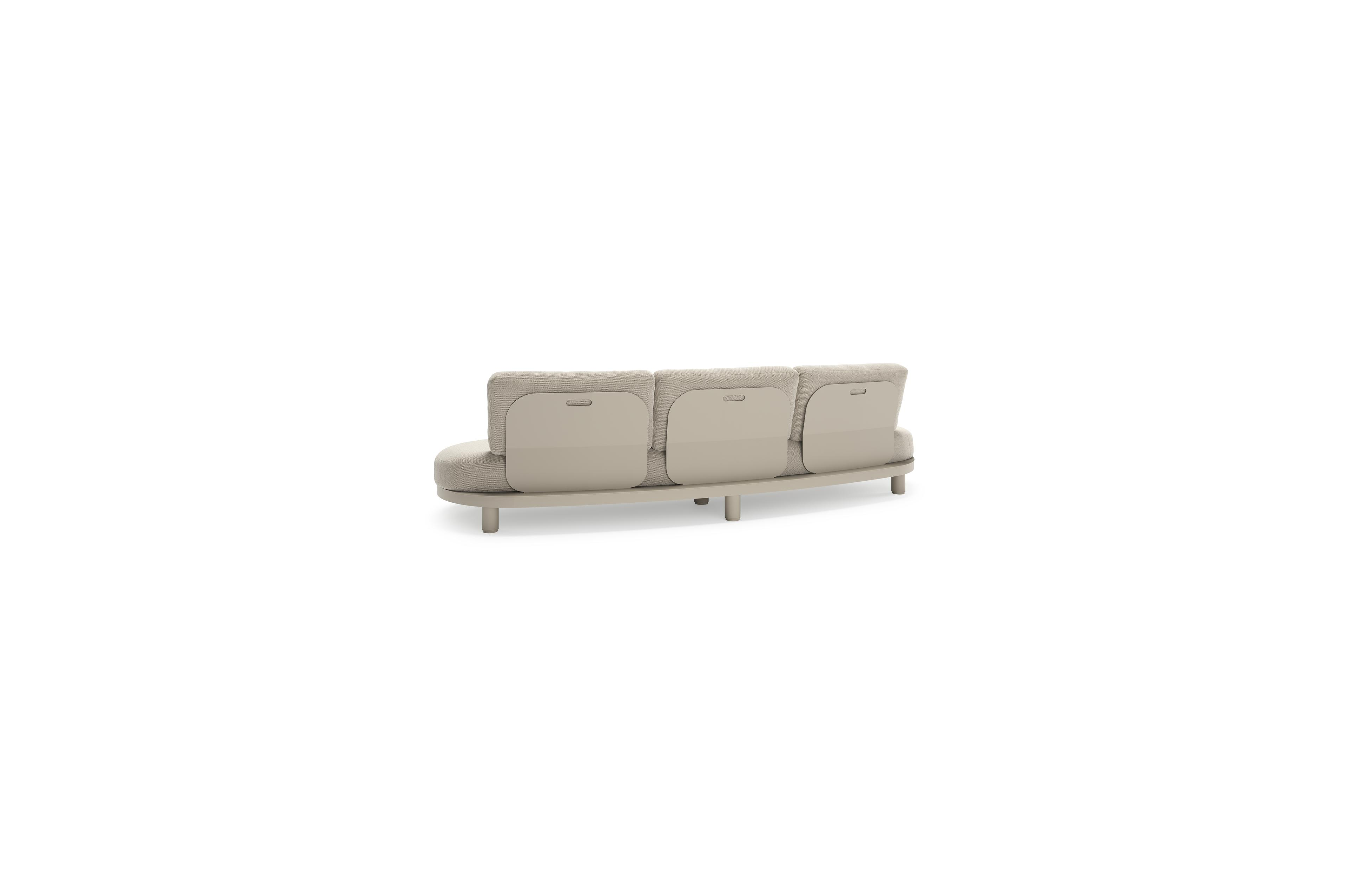 Donato loungeset in beige aluminium met all weather sunbrella® luxe Lopi Marble kussen