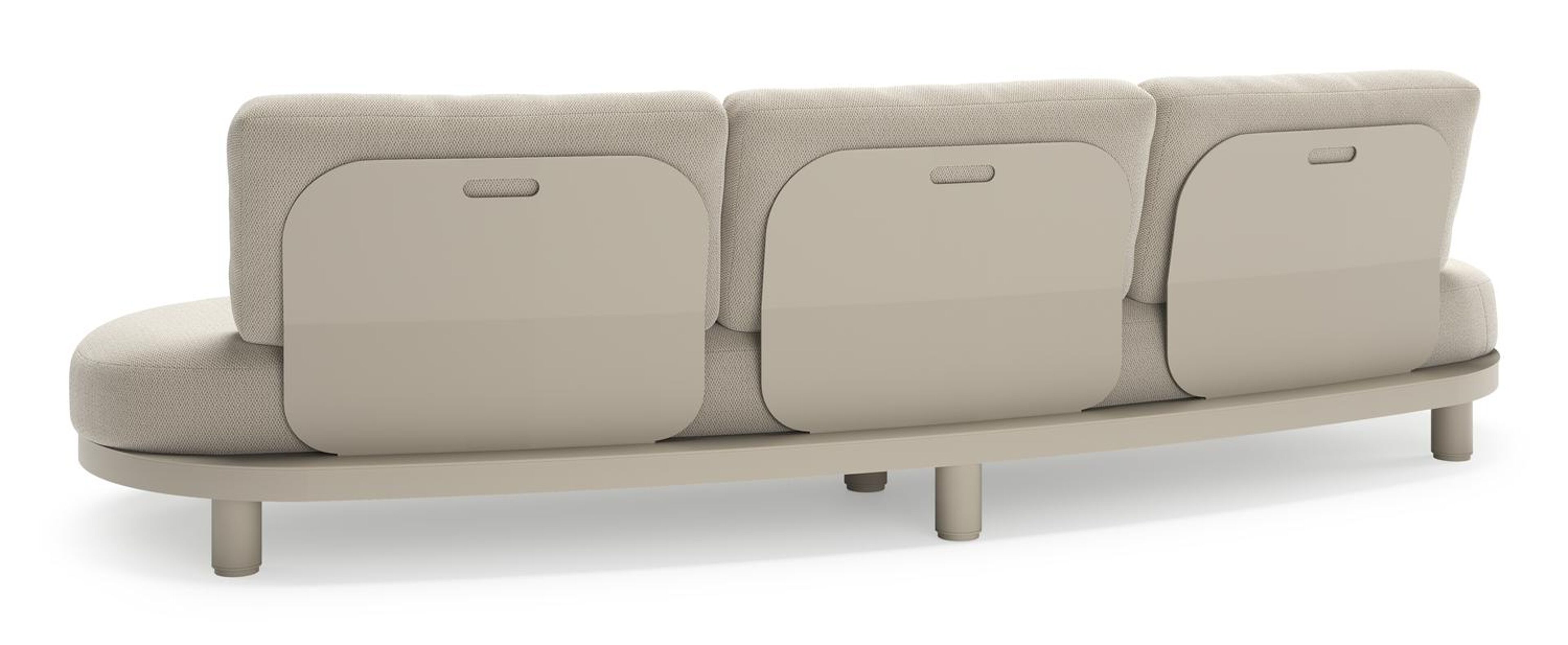 Donato loungeset in beige aluminium met all weather sunbrella® luxe Lopi Marble kussen