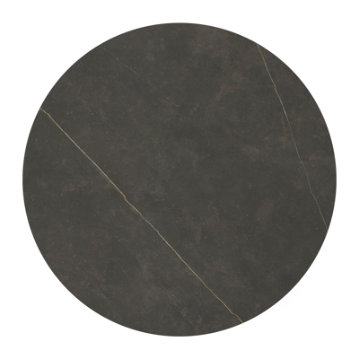 Table de jardin Donato ronde en aluminium blanc et céramique pleine Calatorao - Diam. 148 x Haut. 75 cm