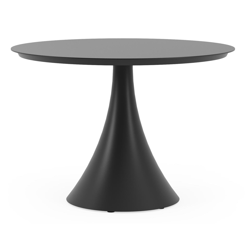 Fano tuintafel in zwart aluminium - Dia. 110 cm