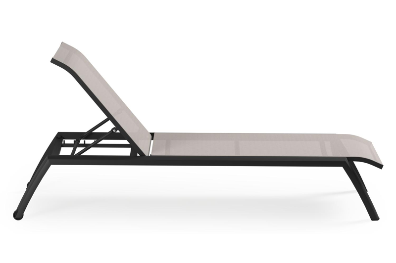 Bari verstelbaar ligbed in zwart aluminium