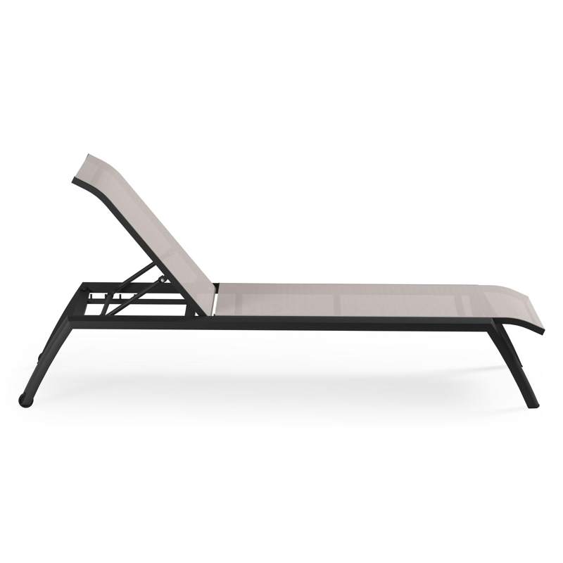 Set van 2 verstelbare Bari ligbedden in zwart aluminium