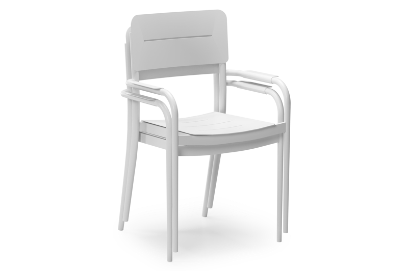 Bahia tuinset rechthoekig in wit aluminium met 8 Salto tuinstoelen