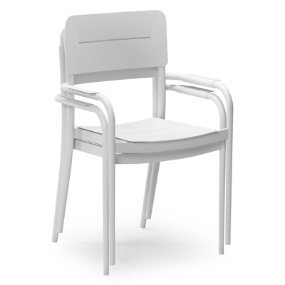 Bahia tuinset rechthoekig in wit aluminium met 8 Salto tuinstoelen