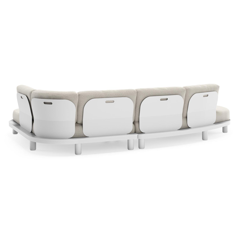Donato loungehoek in wit aluminium met all weather solica Firenze Natural kussen