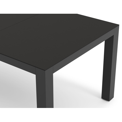 Calzo tuintafel rechthoekig in zwart aluminium en sintered stone zwart - L 220 x B 100 x H 74 cm