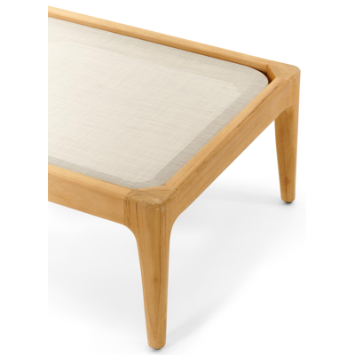 Pouf Orso en teck en textilène beige