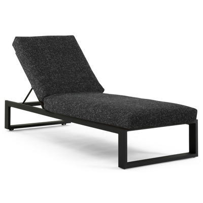 Verato verstelbaar ligbed in zwart aluminium met tweed raven all weather sunbrella® luxe kussens