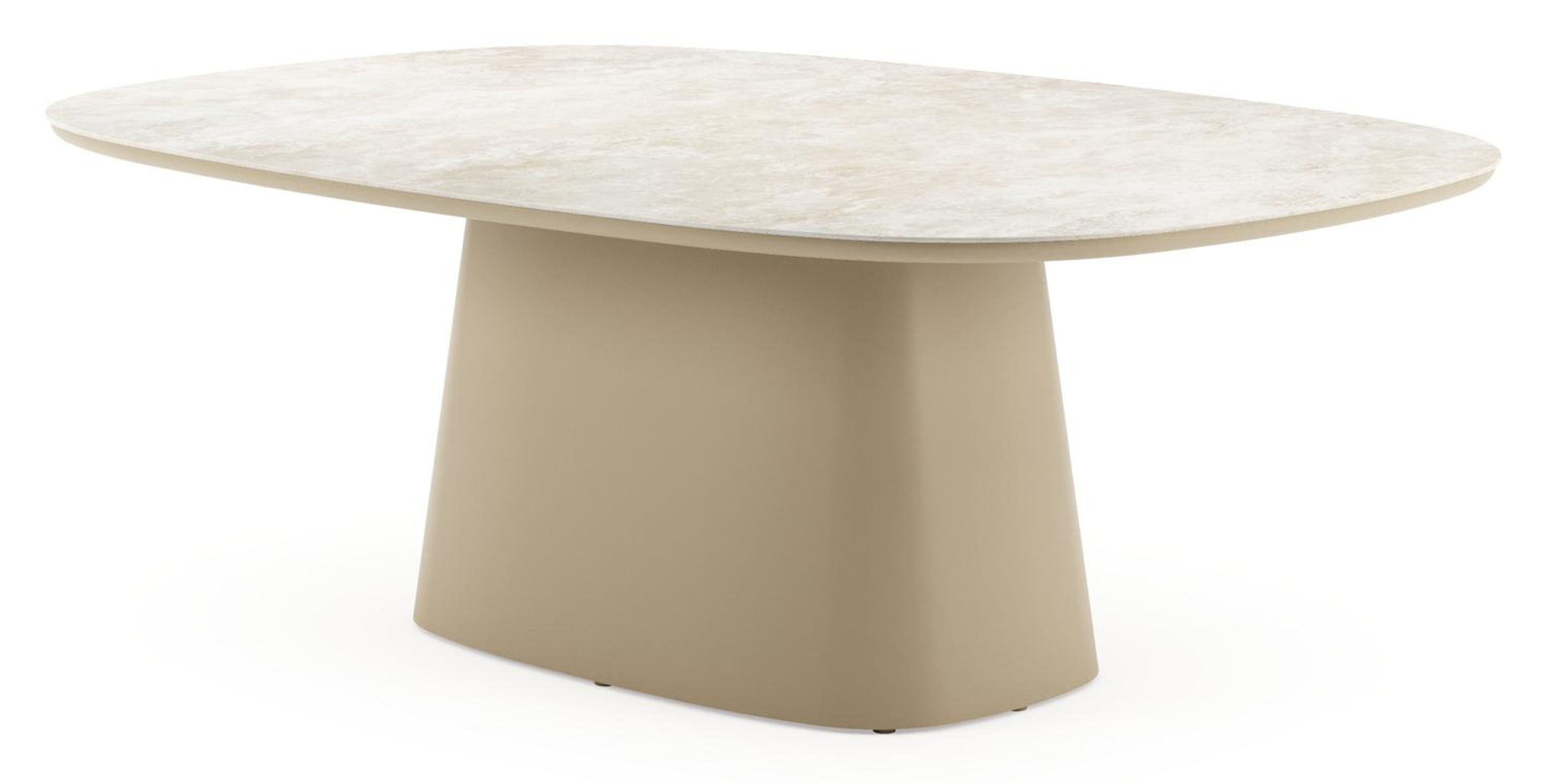 Amico tuintafel bombo xl in beige aluminium en volkeramiek Rapolano - L 210 x B 148 x H 74 cm