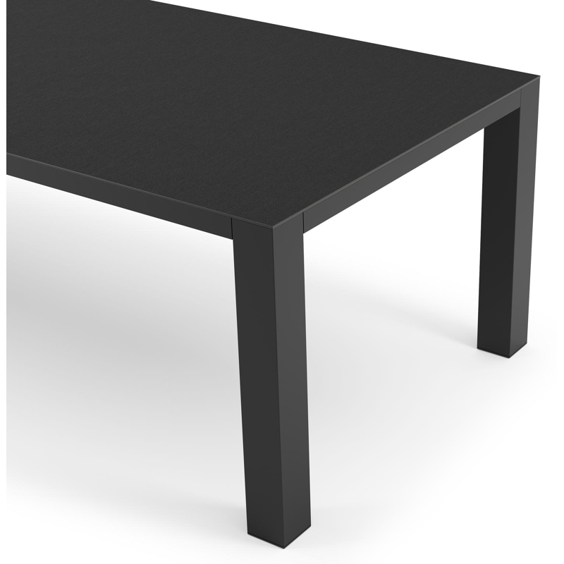 Table de jardin Nano en aluminium noir et céramique pleine nero black - Lg 280 x Larg. 110 x H 75 cm