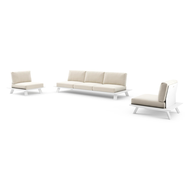 Cesano loungeset in wit aluminium met althea off white all weather Cosytica kussen
