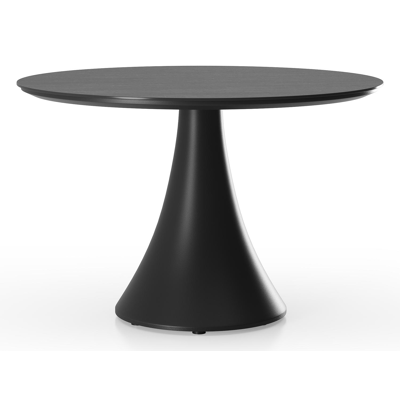 Table basse Fano en noir aluminium et céramique pleine basalt black - Diam. 85 x Haut. 55 cm