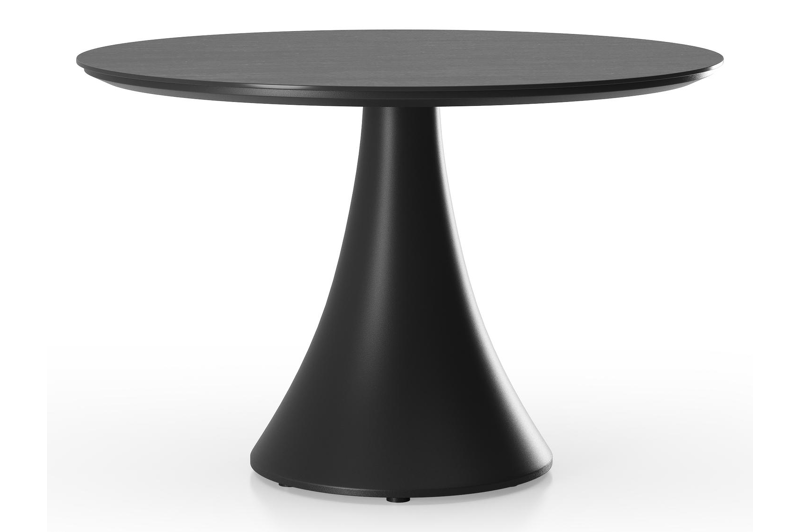 Table basse Fano en noir aluminium et céramique pleine basalt black - Diam. 85 x Haut. 55 cm