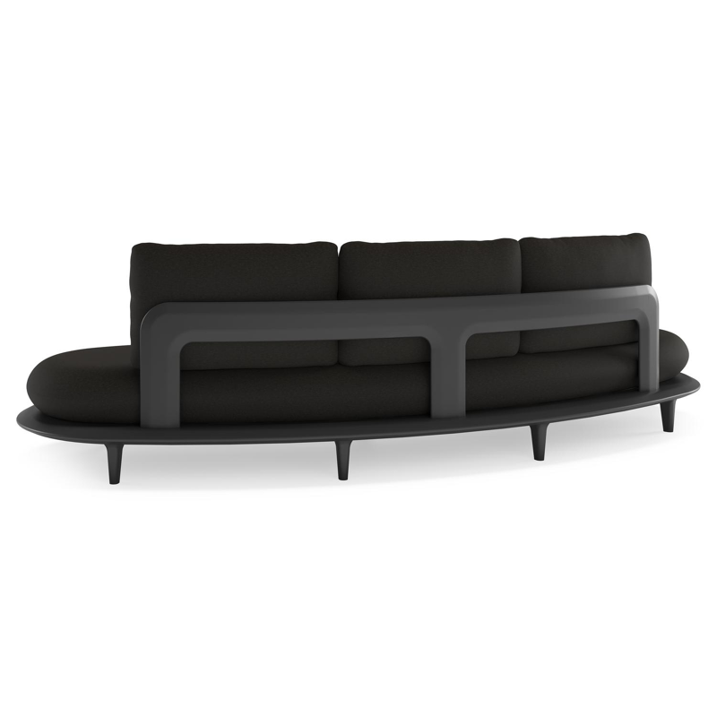 Bomero loungebank in zwart aluminium met heritage char all weather sunbrella® luxe kussen