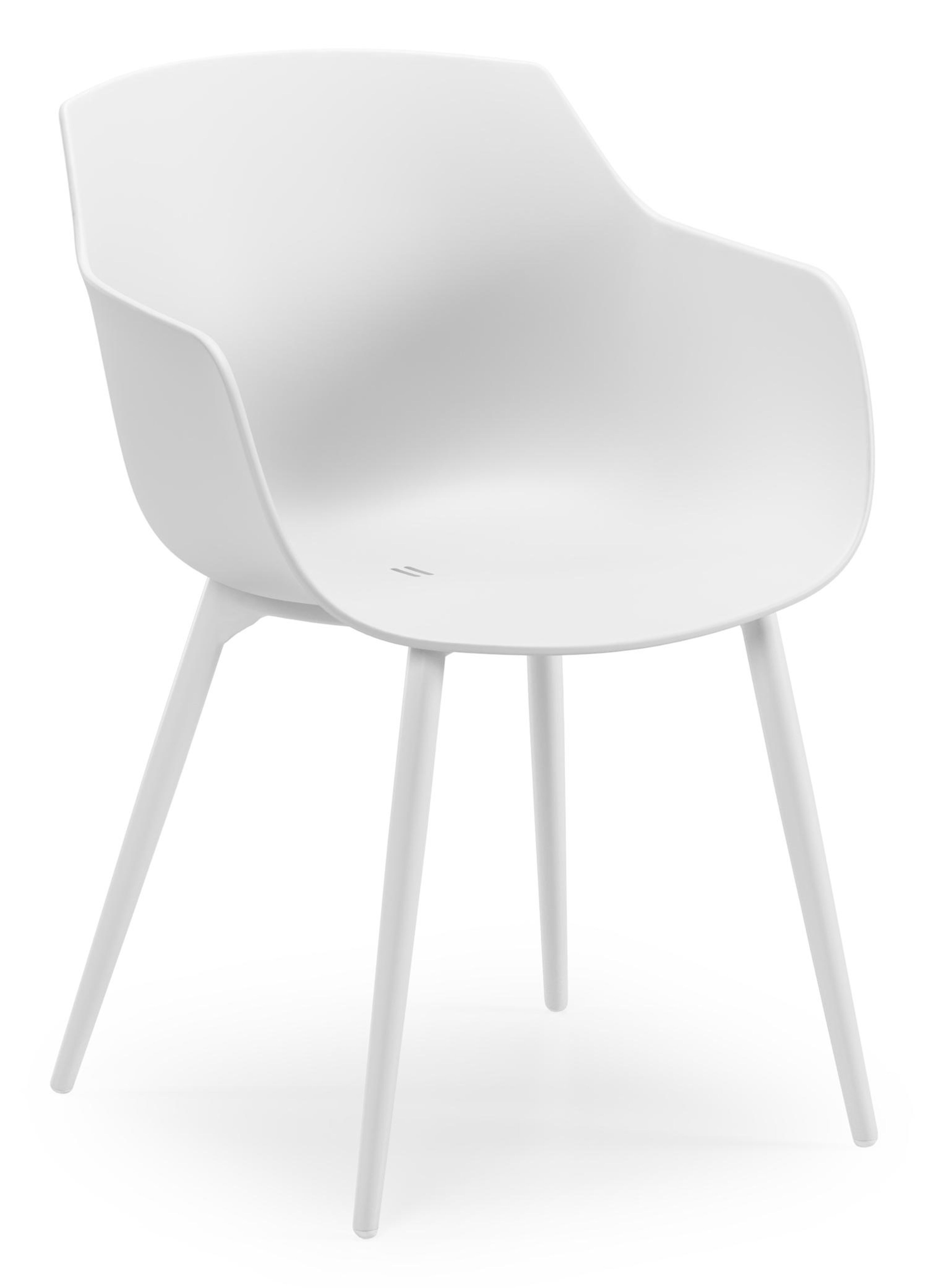 Paco tuinstoel in wit aluminium en wit kunststof