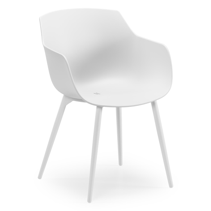 Paco tuinstoel in wit aluminium en wit kunststof