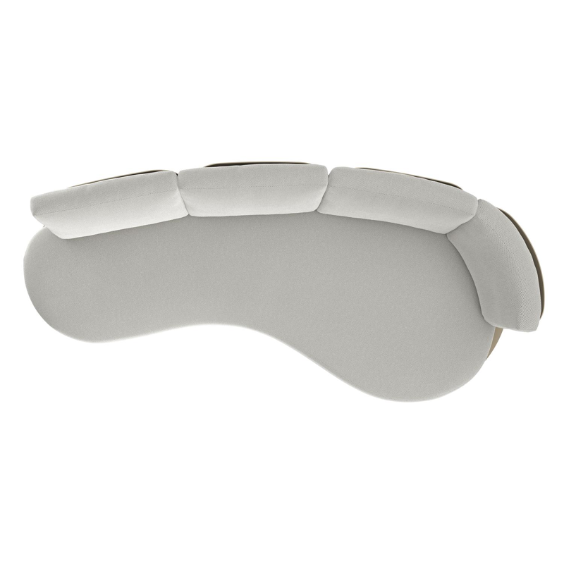 Canapé de jardin Donato en aluminium beige et coussins en all weather sunbrella® luxe lopi ash