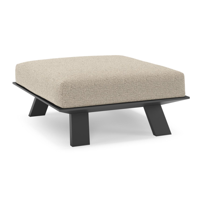 Cesano poef in zwart aluminium met catania beige all weather Cosytica kussen