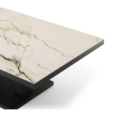 Cirello loungetafel in zwart aluminium en colorado dunes volkeramiek - L 140 x B 80 x H 71 cm