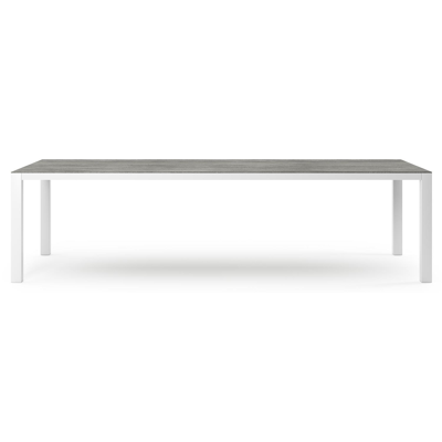 Como tuintafel in wit aluminium en volkeramiek aspen grey - L 280 x B 110 x H 75 cm