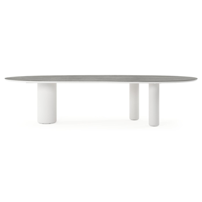 Amico tuintafel organisch in wit aluminium en volkeramiek Aspen Grey - L 320 x B 120 x H 73.5 cm