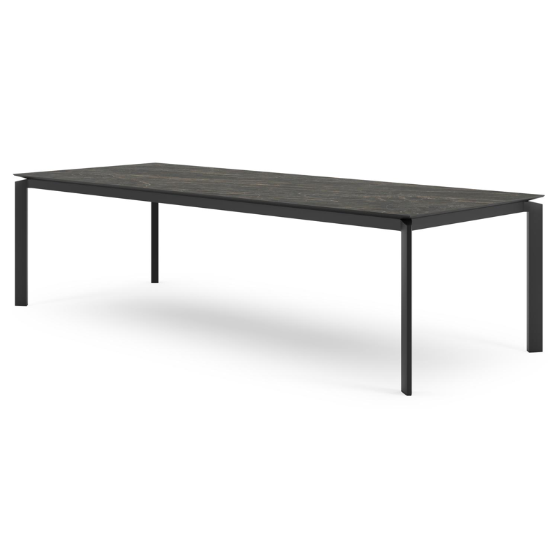 Cirello tuintafel in zwart aluminium en volkeramiek black obsession - L 280 x B 110 x H 75 cm