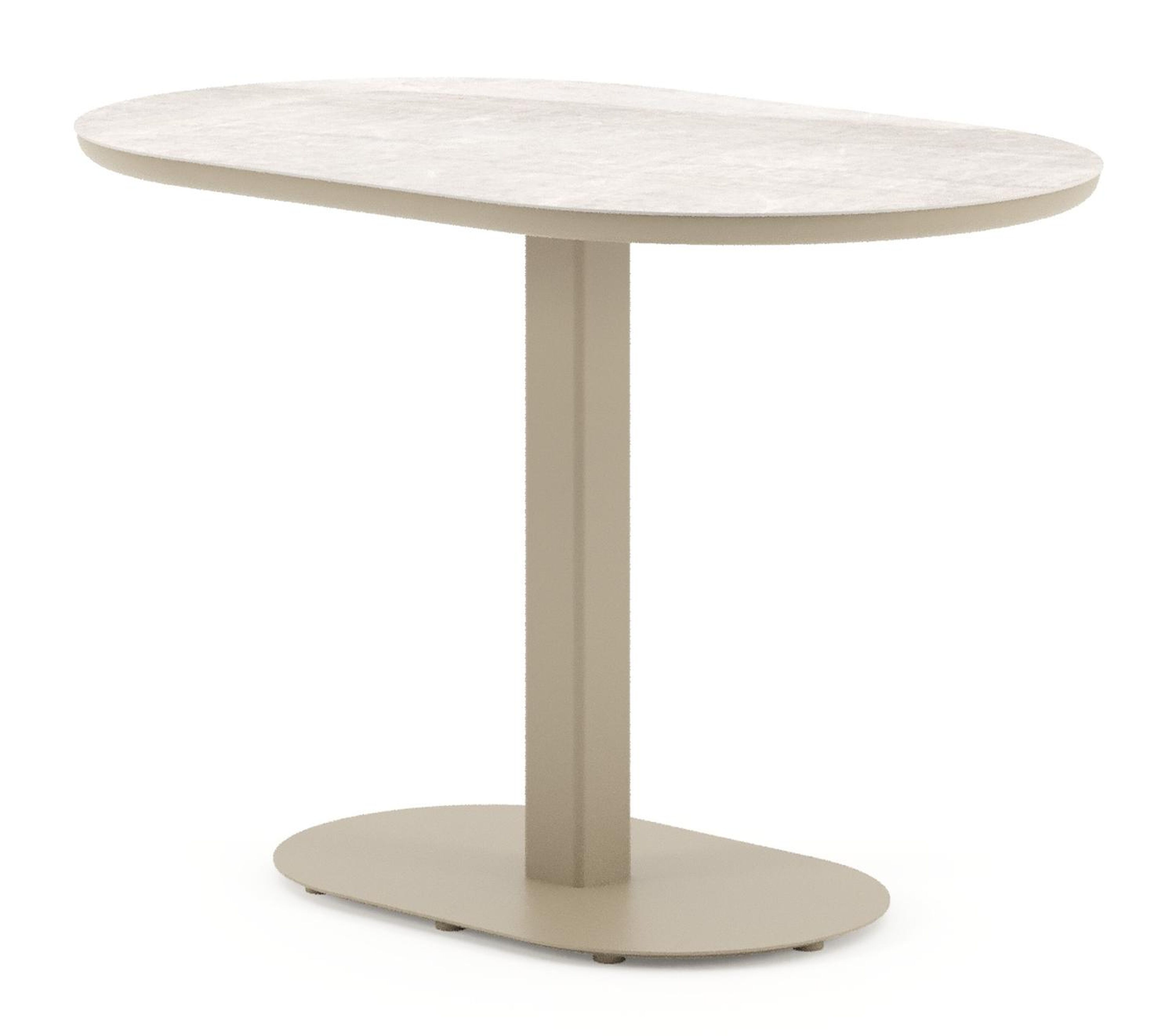 Teramo kantelbare tuintafel bombo in beige aluminium en volkeramiek Taj Mahal - L 110 x B 70 x H 74 cm