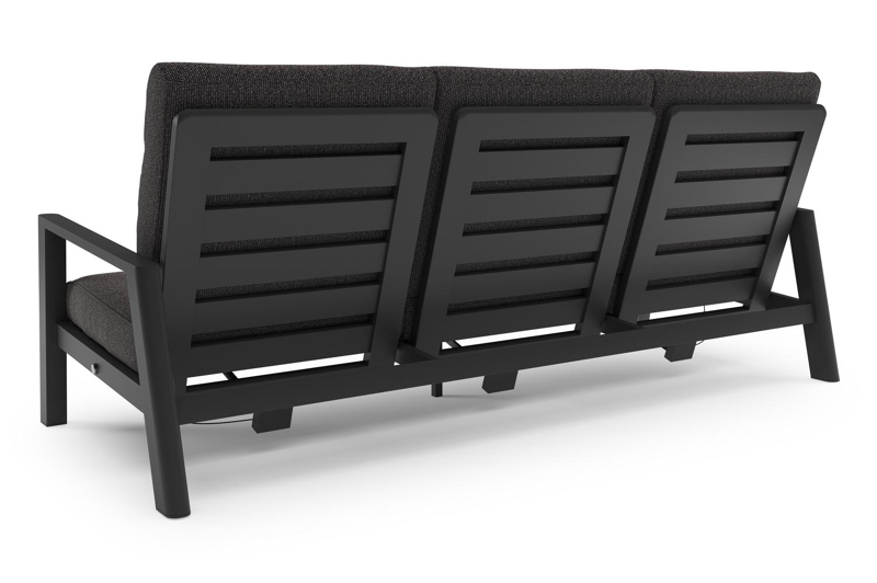 Cirello loungebank in zwart aluminium met firenze tunder all weather solica kussen