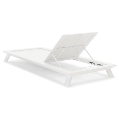 Cesano verstelbaar ligbed in wit aluminium met marbella beige all weather cosytica kussen