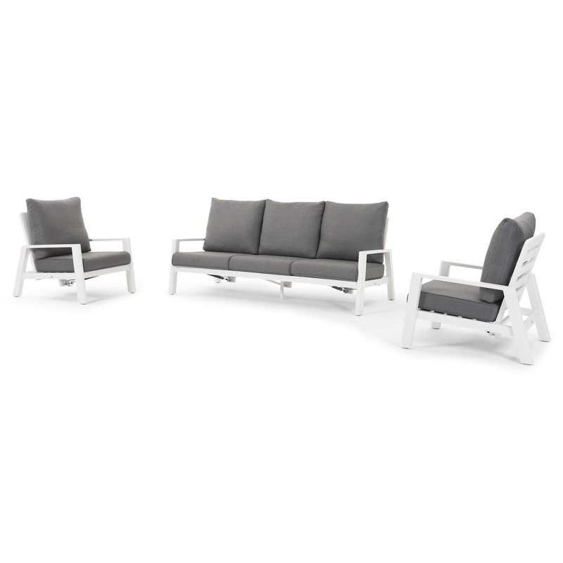 Cirello lounge 1-zit in wit aluminium